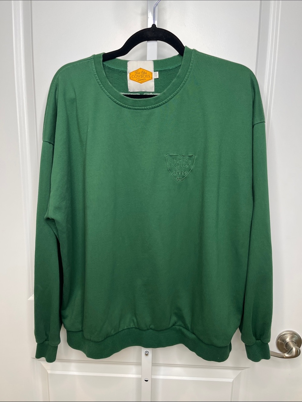 Forest Green “Beverly Hills Rodeo” Crewneck Sweatshirt Large